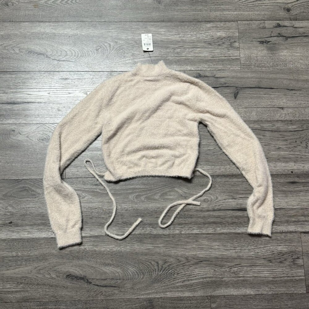 Windsor Women’s Long Sleep Cropped Sweater Taupe Top Size Small